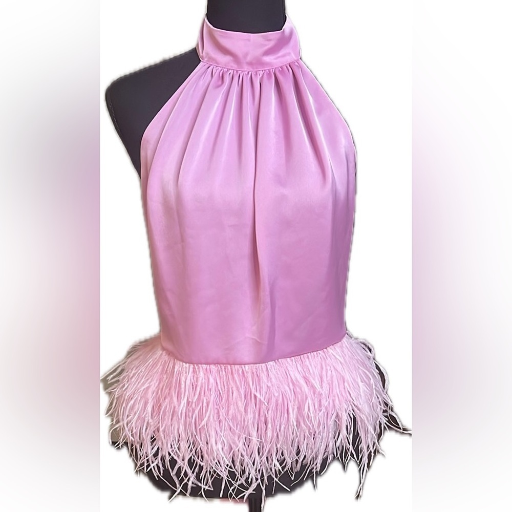 Ramy Brook Pink Embellished Halter Blouse - Picture 4 of 15